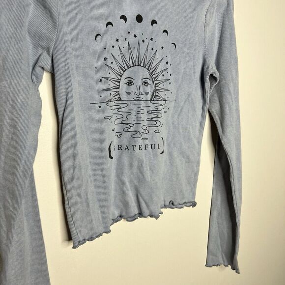 Cut And Paste Top Womens Medium Cropped Lettuce Hem Retro Celestial Fairy Grunge - Picture 4 of 8